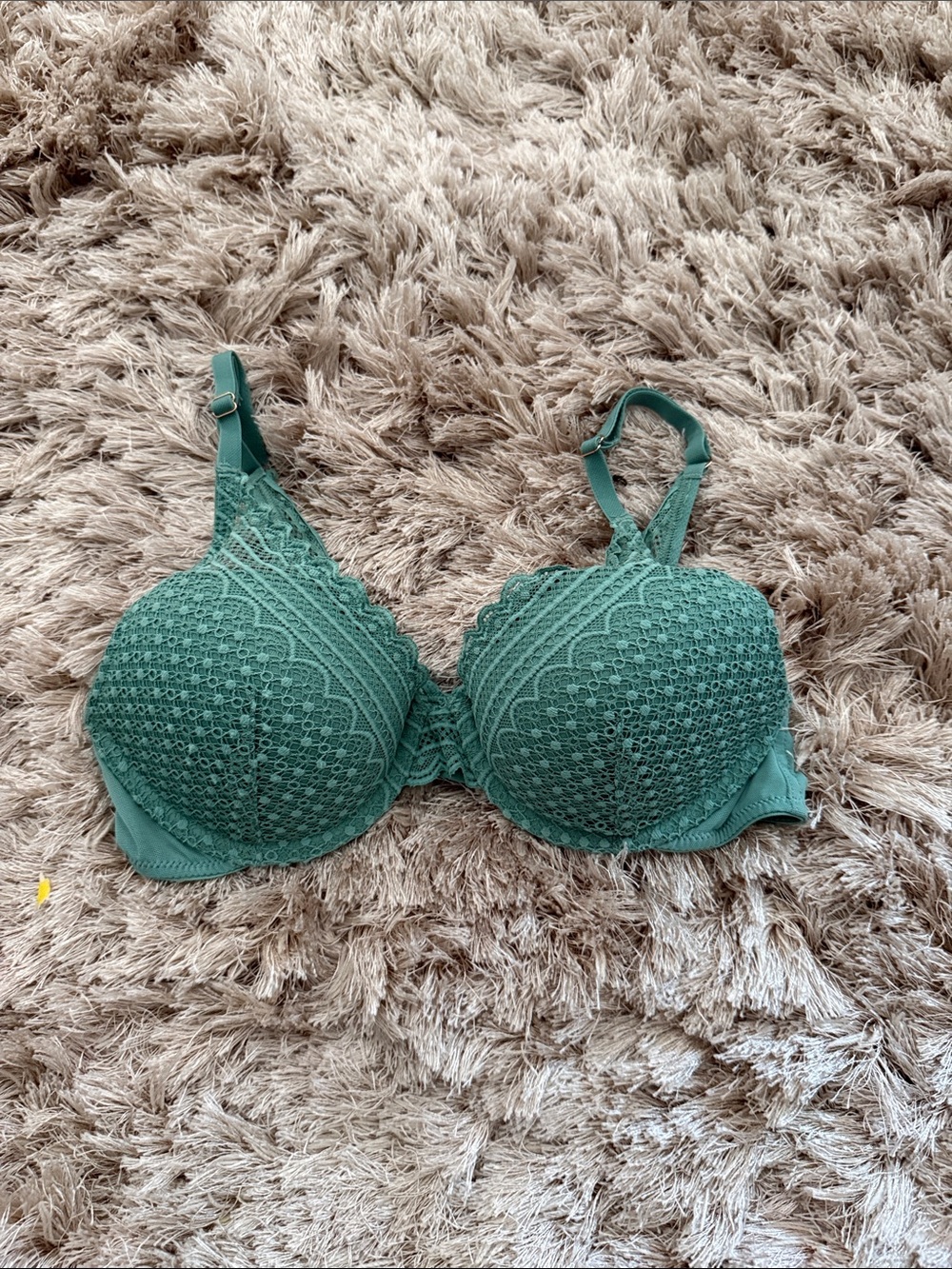Auden Teal Lace Padded Underwire Bra